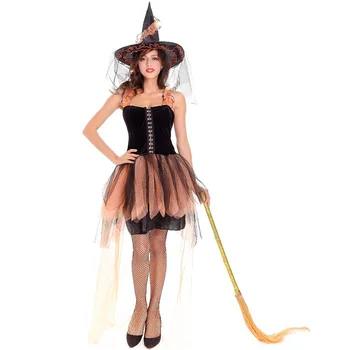 

Adult Hallow's Eve Women's Orange & Black Witch Halloween Costume