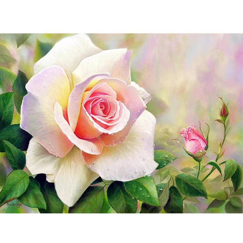New arrival full diamond diy 5d diamond Painting flower picture embroidery cross Stitch Kit Rhinestones mosaic Crafts rose