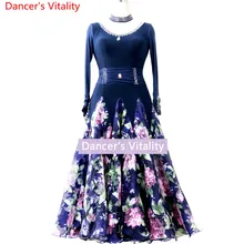 2018new Бальные танцы платье es Lady с длинным рукавом сценический Вальс танцевальная юбка для женщин роскошный танцевальный зал состязание платье для танцев