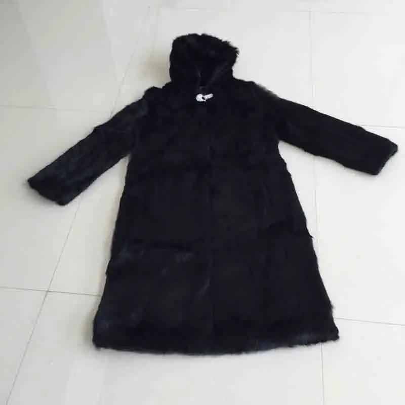 Пальто с капюшоном из натурального кроличьего меха, Женское пальто из натурального меха, заказное пальто 7XL большого размера плюс, фабричная одежда оверсайз tsr447