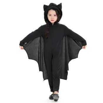 

New fashion Children Set Child Kids Bat Jumpsuit Halloween Costume for Boys Girls with Hood and Gloves Kids Clothing