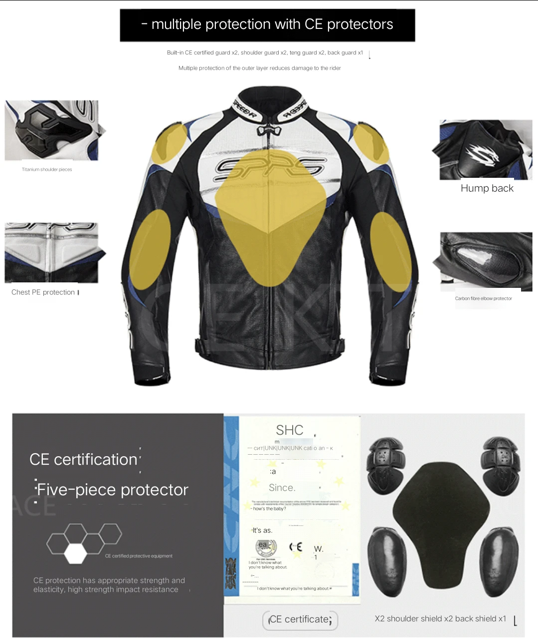 SPRS велосипедная одежда мотоциклетная кожаная куртка титановый гоночный с верблюжьим горбом анти-осенняя кожаная соревнования № 66