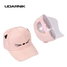 Женская Бейсболка с вышивкой в виде кошачьих ушей Kawaii в стиле Лолиты, повседневная Милая регулируемая бейсболка с жемчугом, Модная белая розовая, 904-908