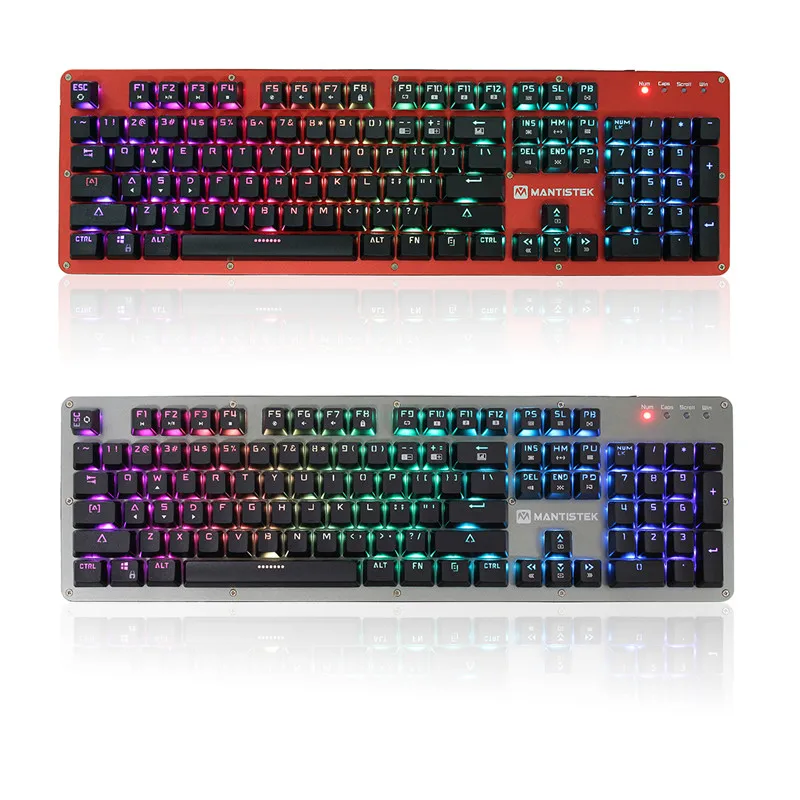 

104 Keys LED Backlit Mechanical Keyboard NKRO RGB Brown Switch Computer Gaming Keyboard Full Size For Pubg DOTA2