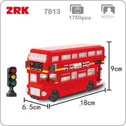 Новый Лондон Двухэтажный общественный автобус красный автомобиль светофоры 3D модель DIY Алмаз Мини здания Nano Конструкторы игрушка