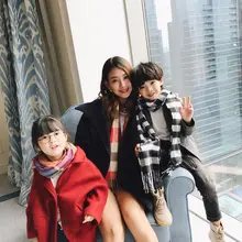 Детский шарф, осенний и зимний детский и мужской Универсальный клетчатый шарф, шарф для мальчиков и девочек и шарф для взрослых