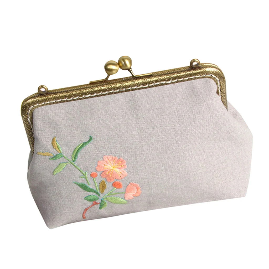 Easy Embroidery DIY Women Bags Purse Wallet Handbag Sewing Project Kits with Metal Purse Frame