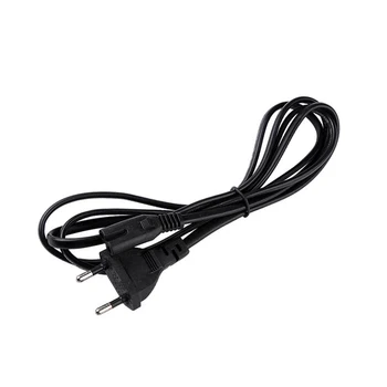 

EU 2-Prong AC Power Cord 2Pin Adapter Cable Black New 3M for studio flash Laptop Gameplayer Camera etc Free shipping