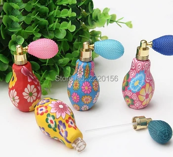 

Free Shipping1 00pcs/lot Mix Design Airbag Polymer Clay Bottle Gasbag Perfume Bottle Refillable Spray Atomizer