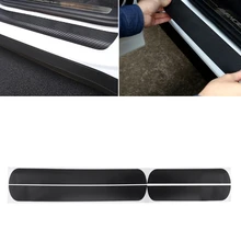 4 Pcs Car Door Scuff Sill Plates Step Plate Protector Carbon Sticker For Ford Fiesta 2009-2017 for car stickers