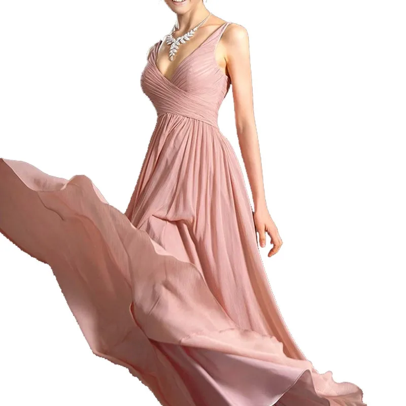 Летнее шифоновое платье-рубашка с открытой спиной женское платье с v-образным вырезом сексуальное элегантное платье макси розовая туника повседневные длинные качели вечерние платья