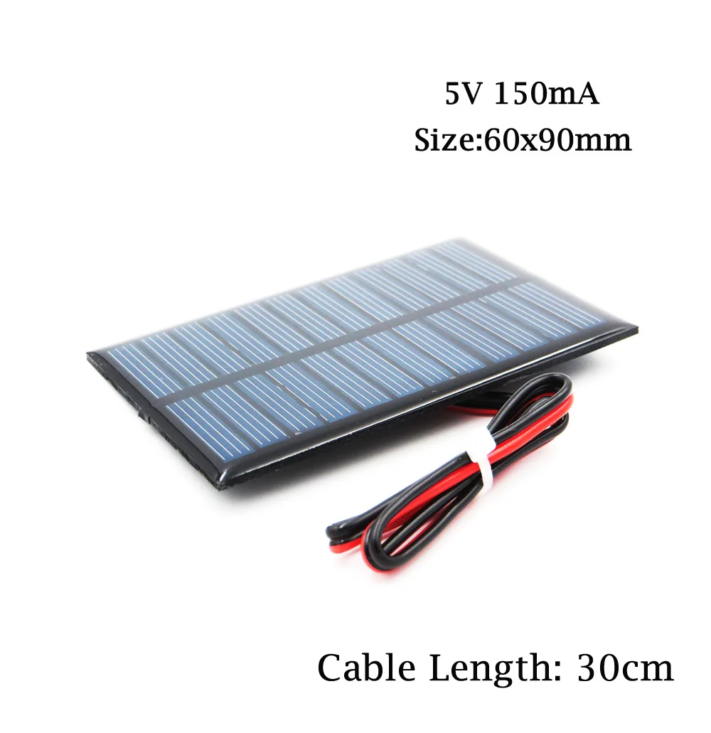 5 в солнечная панель с 30/100 см проводной мини Солнечной системой DIY для батареи сотового телефона зарядное устройство 200 Вт 0,7 Вт 1 Вт 0,8 Вт 1,2 Вт 2,5 Вт 4,2 Вт солнечная игрушка