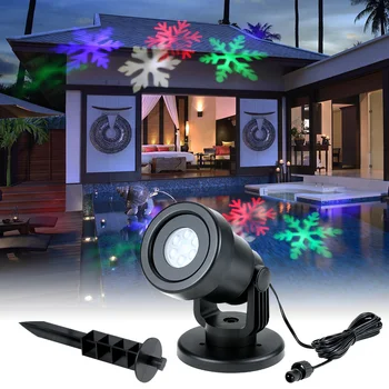 

4W 4LED Moving Dynamic Snowflake Film Projector Light Decoration Garden Lawn Lamp Festival Spotlight for Christmas Xmas Party