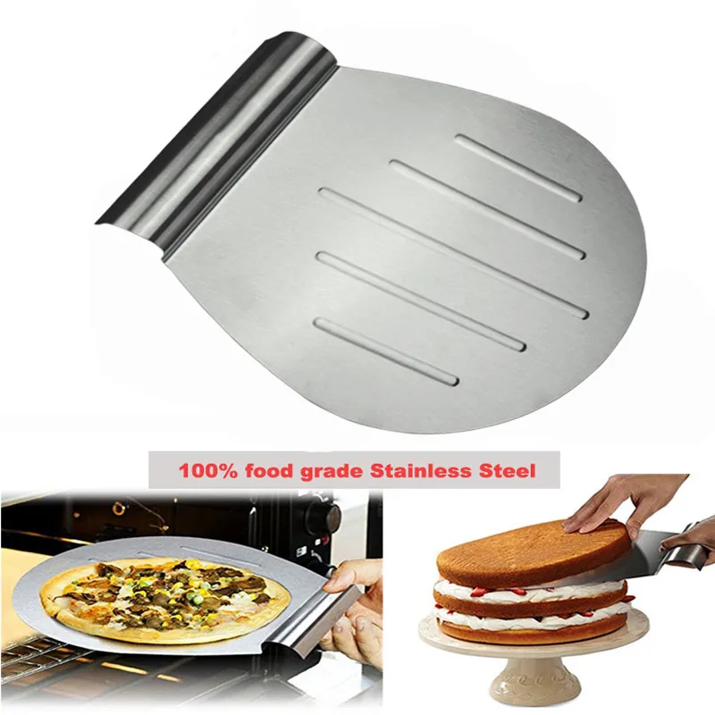  Pizza Blade Shovel Bakeware Pastry Scraper Cozinha Tools Cake Moving Plate Bread Stainless Steel Gr