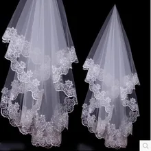 Свадебная фата с кружевным краем Свадебные аксессуары; фата длиной 1,5 м белого цвета и цвета слоновой кости