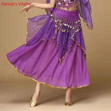 Женская юбка для танца живота для индийских танцев сценические юбки для женщин/женская танцевальная одежда с блестками