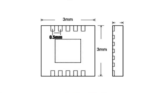 QFN10 к DIP10 адаптер WSON10 MLF10 DFN10 разъем шаг = 0,5 мм Размеры = 3x3 мм