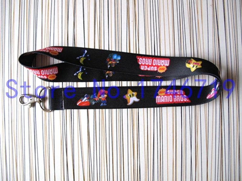 

Free Shipping 20 Pcs Super Mario Bros Key Chains Straps Neck Strap Keys Camera ID Card Lanyard GS0301