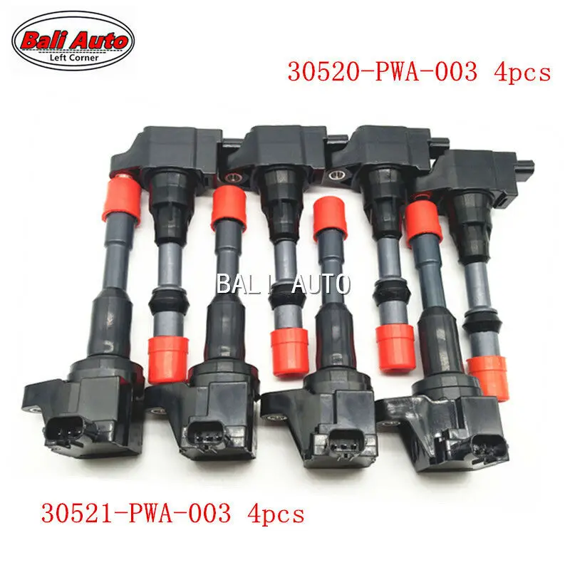 Left Corner 8X Genuine Japan HITACHI Rear And Front Ignition Coil For Honda Civic JAZZ FIT