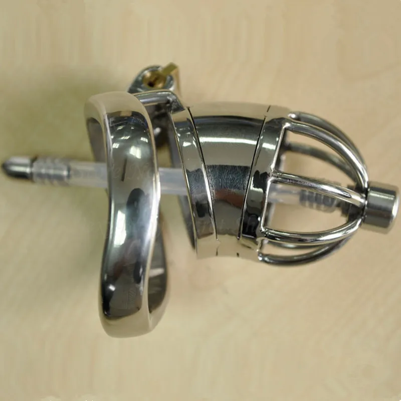 304 Stainless Steel Chastity Belt Lockable Penis Cage,Cock Ring,Male Chastity Device With Urethral Catheter,Adult Game Sex Toys