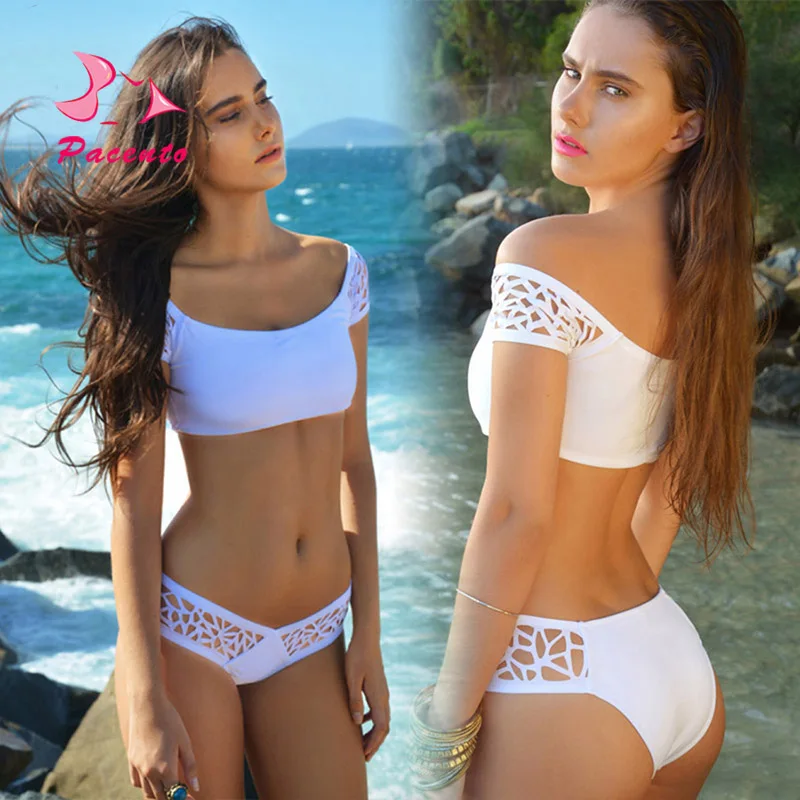 PACENT Mesh Swim Suit Women Off Shoulder Bikini Black White Crop Top Swimwear Female Plus Size Swimsuit Bathing Suits Plavky XL plus-size-black-swimsuit : image PACENT Mesh Swim Suit Women Off Shoulder Bikini Black White Crop Top Swimwear Female Plus Size Swimsuit Bathing Suits Plavky XL plus-size-black-swimsuit