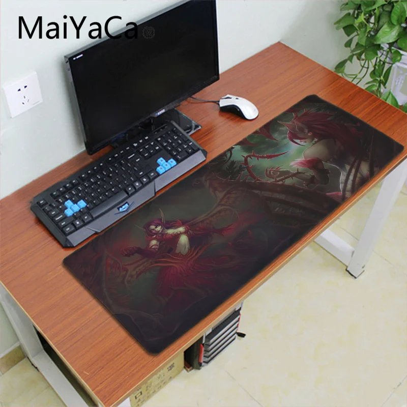 Maiyaca League Of Legends Ahri Morgana прочный Настольный коврик для мыши большой размер Аниме