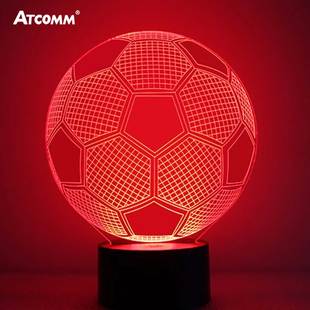Buy 3D Football Night Light USB/AAA Battery Powered 17 Key RGB Remote Control