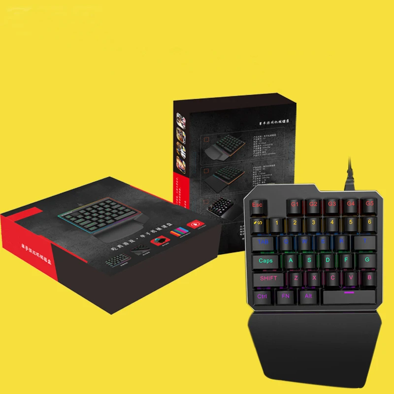 AVATTO K06 Проводная профессиональная Механическая игровая мини клавиатура с 7