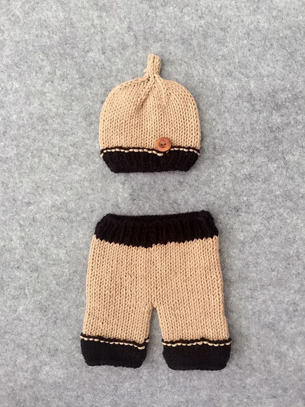 Baby Boy Outfit Knit Baby Hat and Pants Set Knit Newborn Hat and Pants