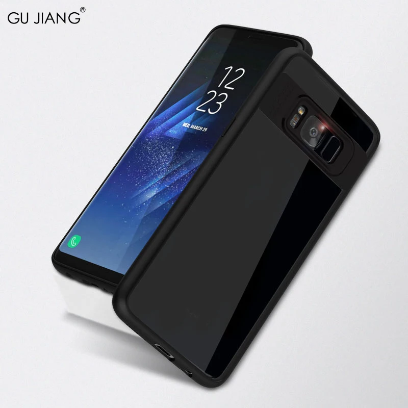 Тонкий силиконовый прозрачный чехол GU JIANG для Samsung Galaxy S8 и PLUS полное защитное