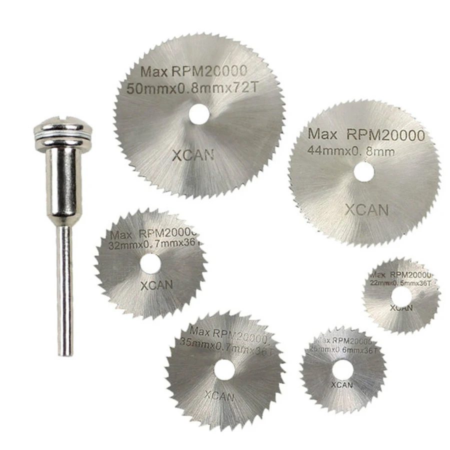 

7Pcs HSS Rotary Tools Circular Saw Blades Cutting Discs Mandrel Cutoff Cutter Power tools multitool dremel dremel tools