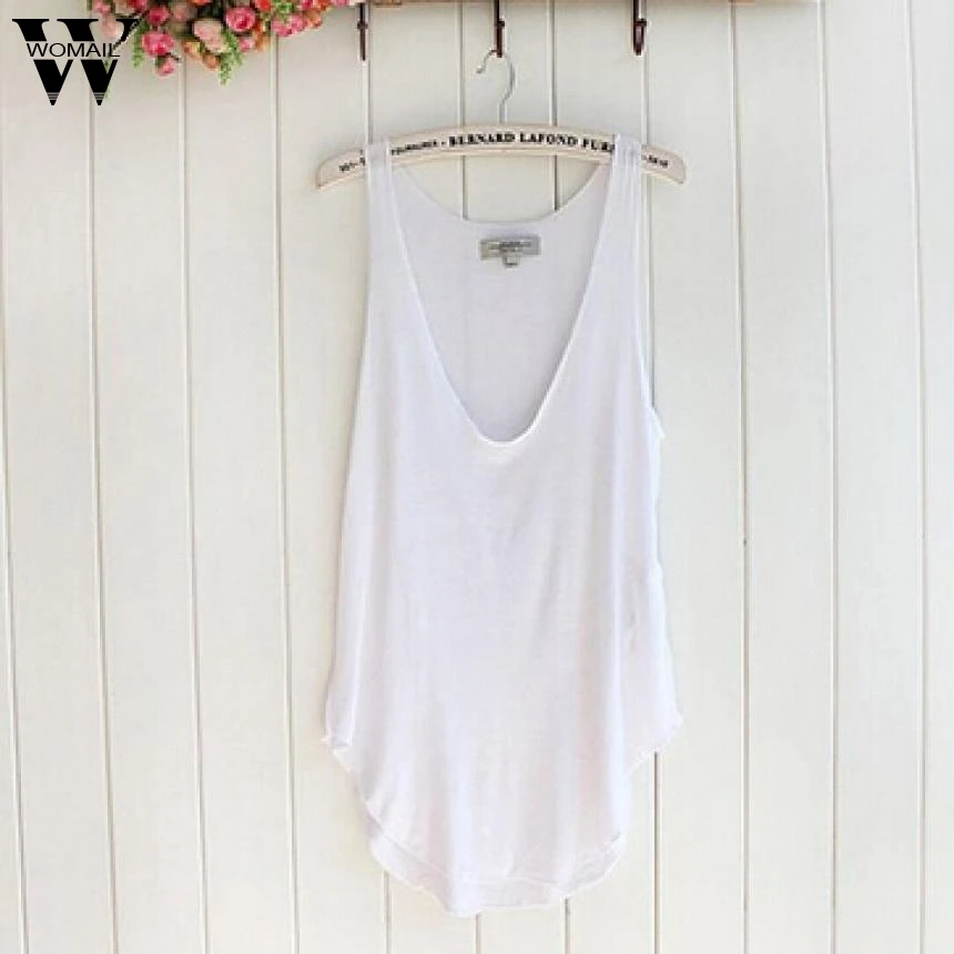 

Womail 2017 Newly Stylish Fashion Solid Summer Woman Lady Sleeveless V-Neck Candy Vest Loose Tank Tops T-shirt Femme 17Jun 1