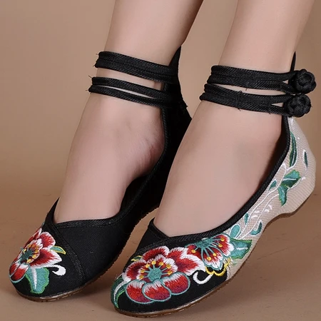 Veowalk/весенние женские балетки ручной работы на плоской подошве; обувь с вышивкой павлина; Женская Повседневная тканевая танцевальная обувь в стиле «Старый Пекин» - Цвет: 5