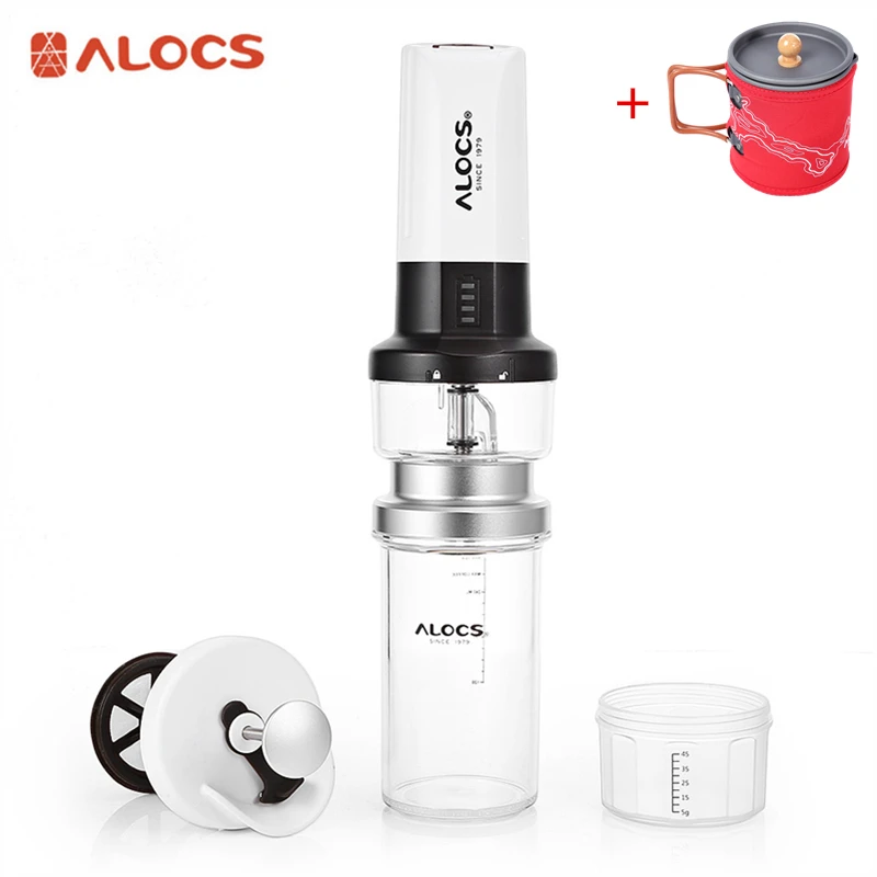 ALOCS Portable Electric Coffee Maker French Press Kettle Camping