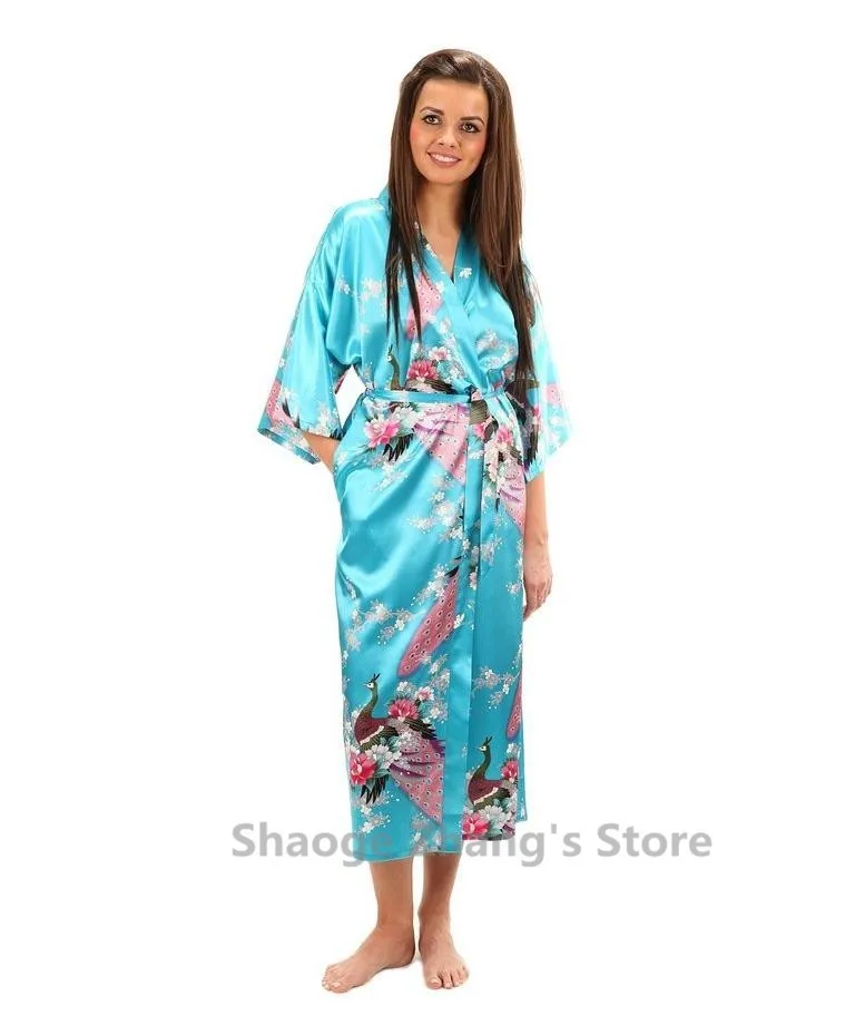 Лидер продаж синий женский Шелковый район халаты платье кимоно юката китайский Для женщин сексуальное женское белье пижамы плюс Размеры
