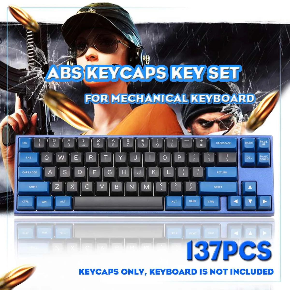 

LEORY Maxkey Blue Gray 137 Key SA ABS Keycaps Keycap Set for Mechanical Keyboard