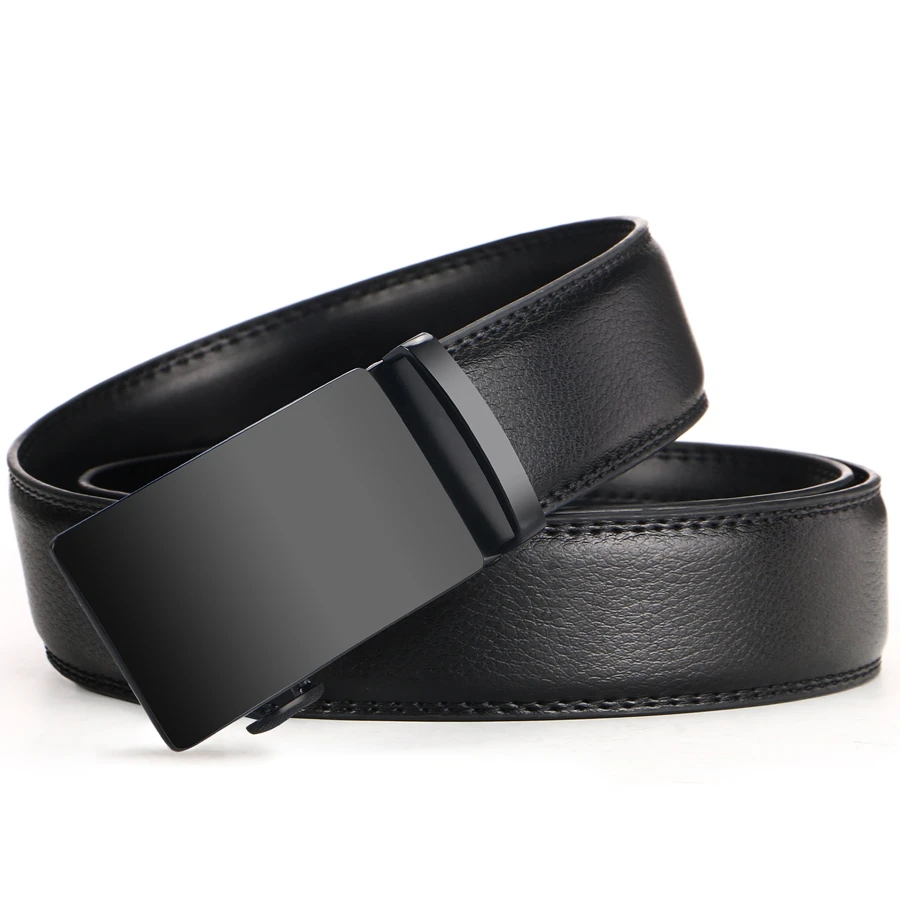 designer black leather belt