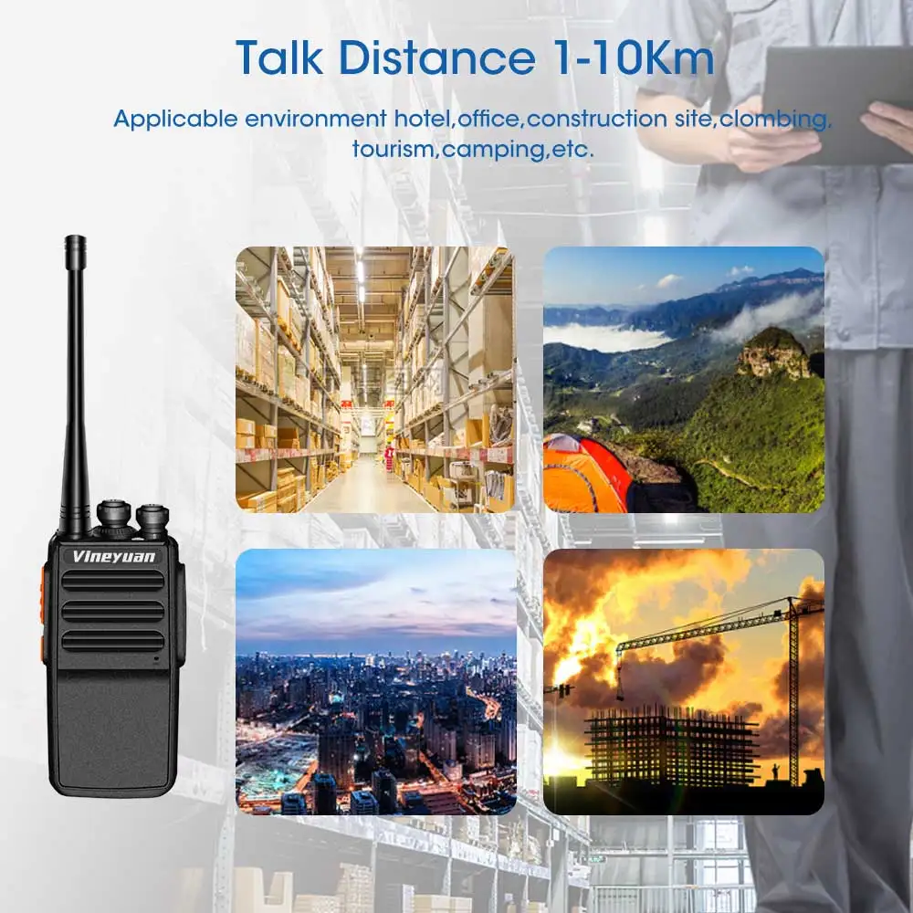 Vineyuan Walkie Talkie J-C5 Plus 5 Вт UHF 400-470 МГц двухстороннее радио портативный 16CH FM приемопередатчик CB радио домофон