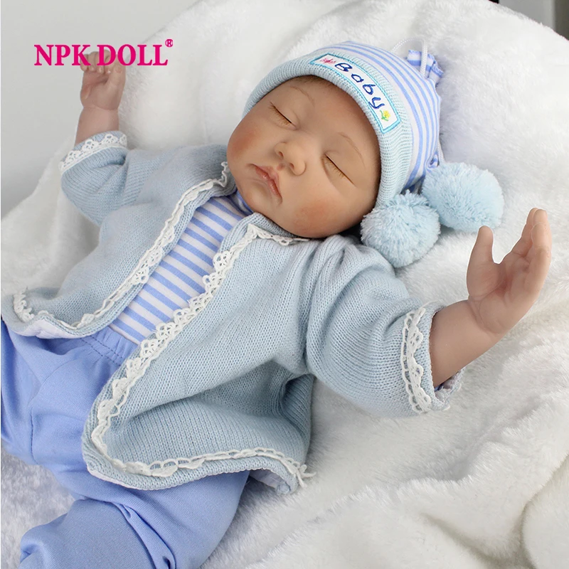 

NPKDOLL 22 Inch Soft Vinyl Reborn Baby Dolls For Sale Handmade Mohair Cloth Body With Cotton Boys Dolls Toys Sleeping Doll