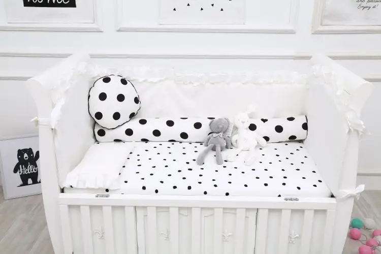 1 шт. цилиндрическая форма бампер черно-белая кроватка бампер детская кроватка вокруг защиты облака черное дерево дизайн ребенок для