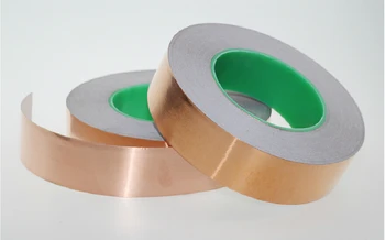 

High Quality 25mm X 30m Single Adhesive Conductive Copper Foil Tape EMI Shield Copper Strip High Temperature Tape