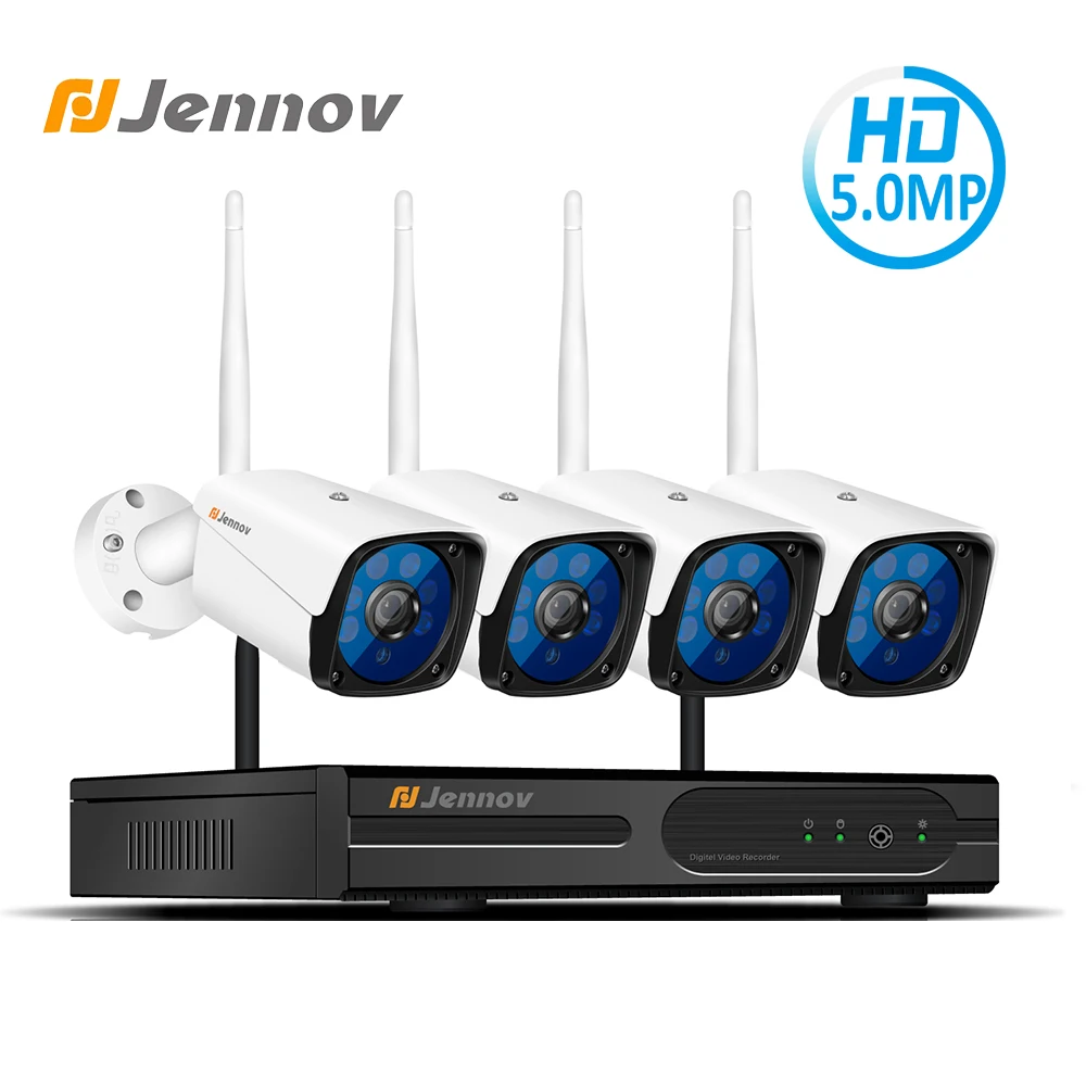 

Jennov 5MP H.265 CCTV Camera System Security Camera System Wifi Video Surveillance Kit IP Cam Full HD NVR 36 Pieces Night View