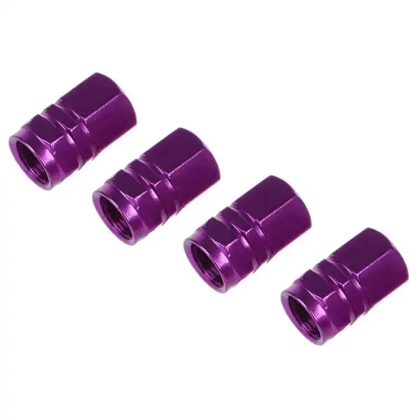 TOYL New 4 Pcs Purple Hexagon Tyre Tire Valve Stems Caps Cover for