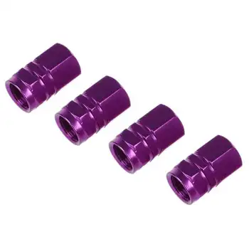 

TOYL New 4 Pcs Purple Hexagon Tyre Tire Valve Stems Caps Cover for Vehicle Car