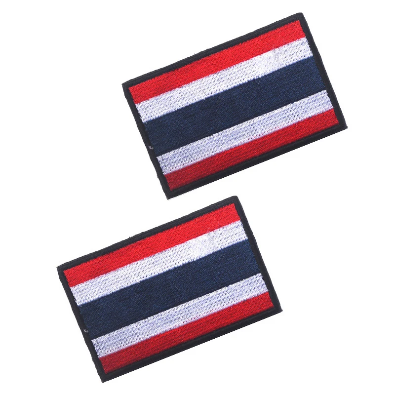 

Embroidery Badge Thailand's National Flag Of Thailand Military Embroidered Badges Tactical Patch For Outdoor Clothing Cap Bag