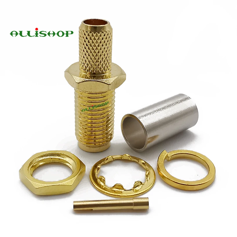 Кабель allishop SMA Female Jack Nut RF Coax коннектор обжимной для RG58 RG142 LMR195 кабель прямой