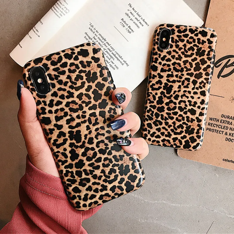 

Leopard Matte Case For iPhone X XR XS Max Soft Cases Cover For iPhone 8 7 6 6s Plus Back Capa Silicone Soft edge