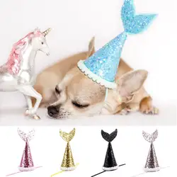 1 pcc Pet шапки для собак кошек и собак на день рождения костюм дизайн блесток головной убор шляпа вечерние домашние стрижка аксессуары