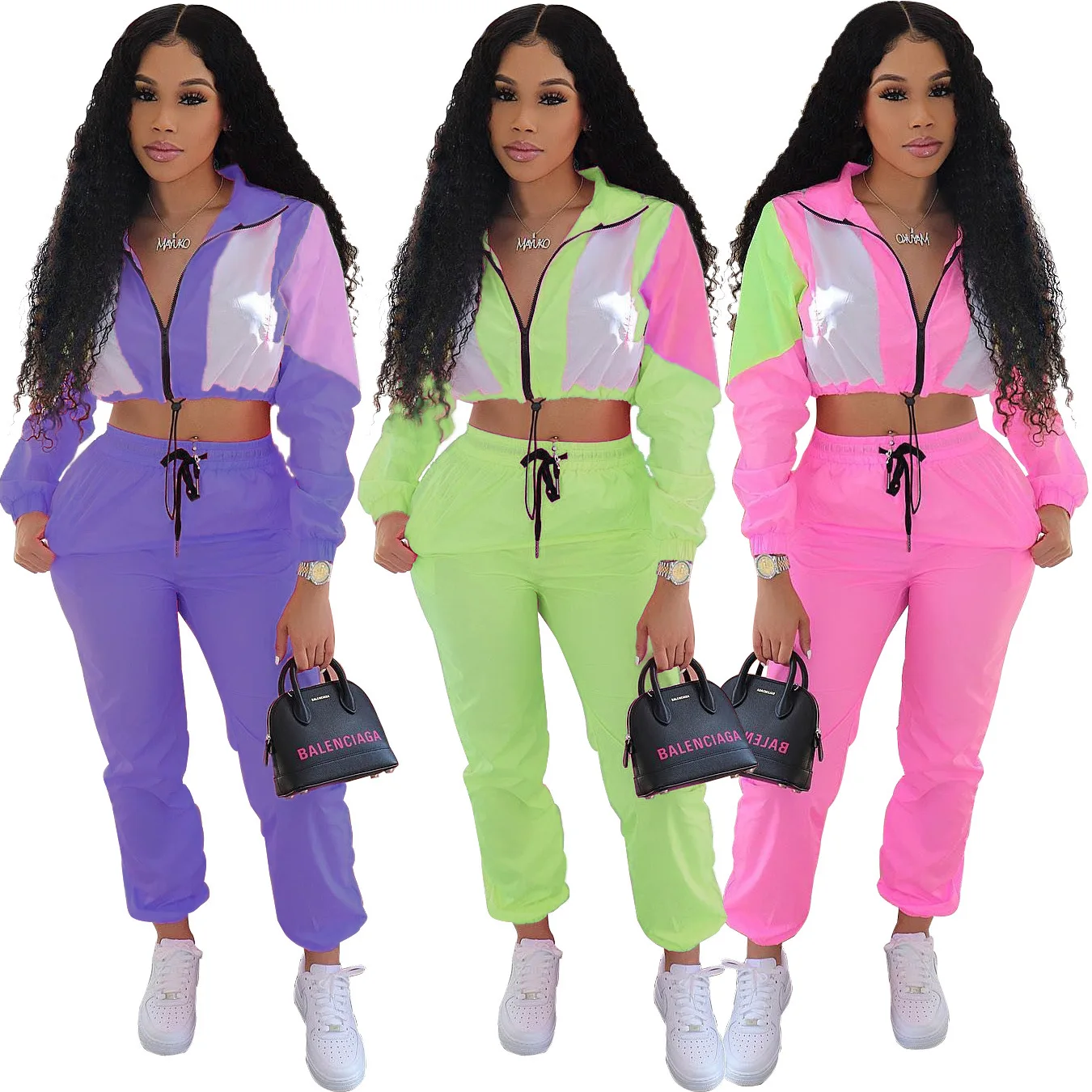 New Women Ladies Girl Zipper Hollow Out Tracksuit Sport suit O-Neck Long Sleeve New Women Ladies Girl Zipper Hollow Out Tracksuit Sport suit O-Neck Long Sleeve