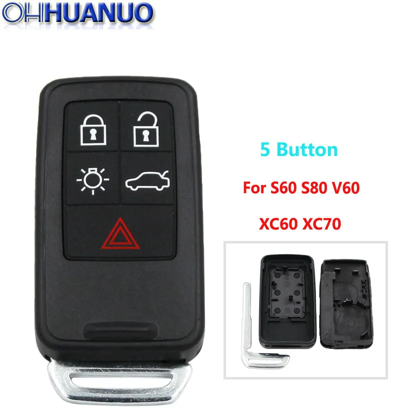4+1 Button Smart Remote Shell 5 Button Car keys Fob For Volvo S60 S80